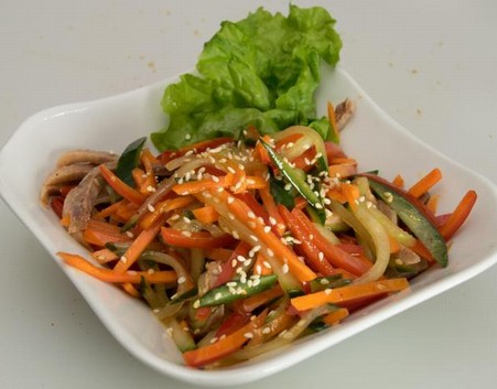 Menu55 - Салат "Корейский" с говядиной и баклажанами